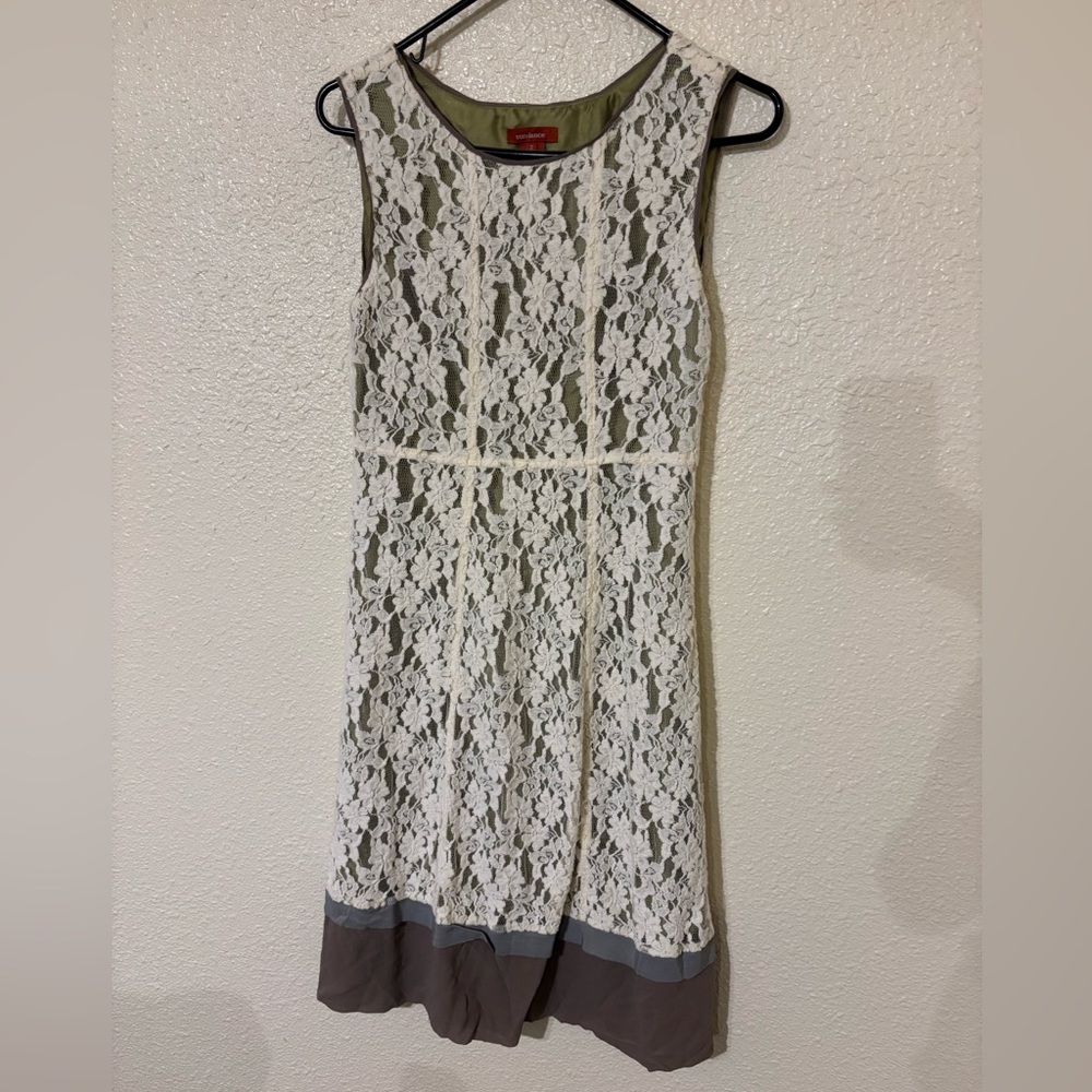 Sundance Ivory Lace Dress with Olive Lining